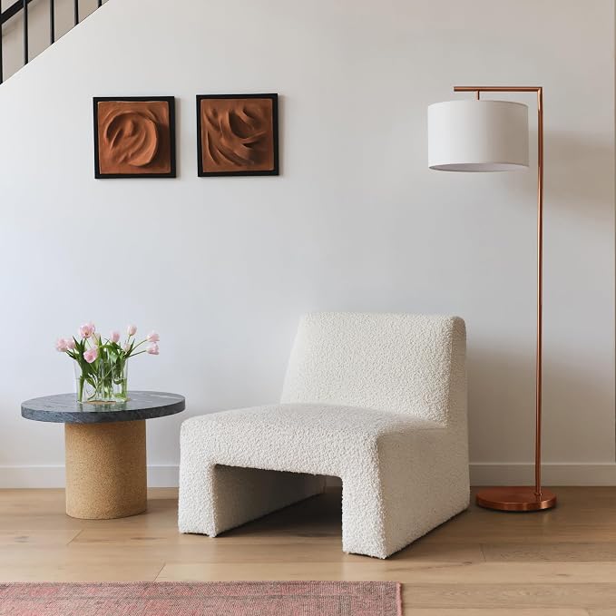 Brightech Montage Modern Floor Lamp, LED Floor Lamp for Living Rooms & Offices - Tall Standing Lamp for Bedroom Reading - Corner Pole Lamp for Contemporary Home Decor - Rose Gold