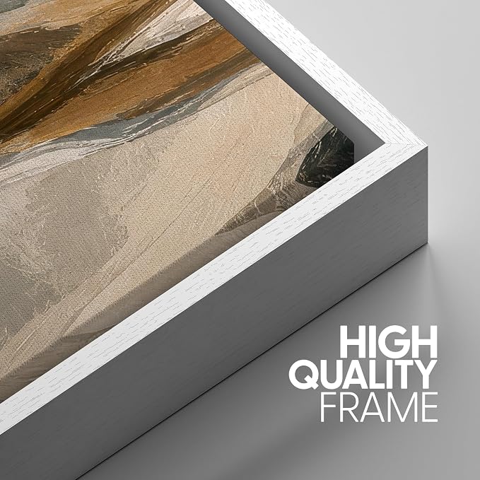 SIGNWIN Framed Canvas Print Wall Art Set Neutral Mountain Valley Landscape Illustrations Modern Art Decorative Chic Calm/Zen for Living Room, Bedroom, Office - 24"x36"x3 WHITE