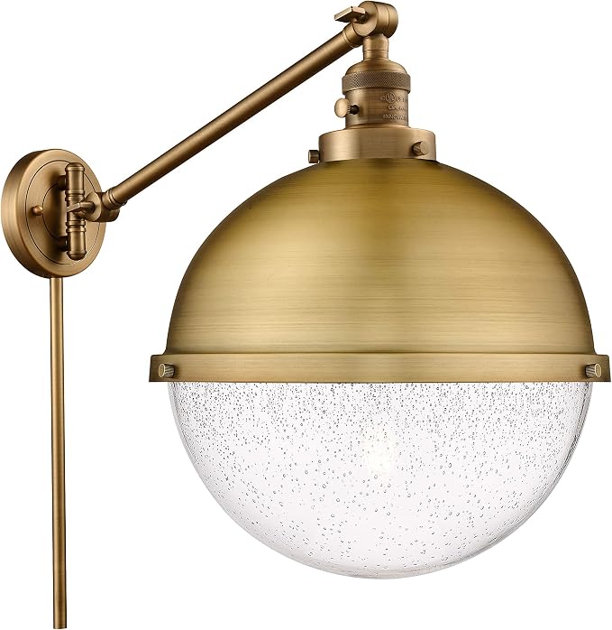 Innovations 237-BB-HFS-124-BB-LED Transitional LED Swing Arm Lamp from Franklin Restoration Collection in Brass Finish,