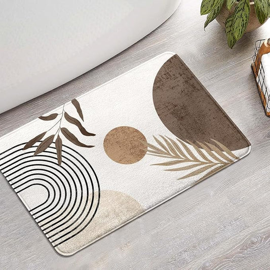 Bathroom Rugs Non-Slip Boho Bath Mat, Small Cute Bath Mat Soft Washable Bathmat Shower Rug for Bathtub Boho Decor