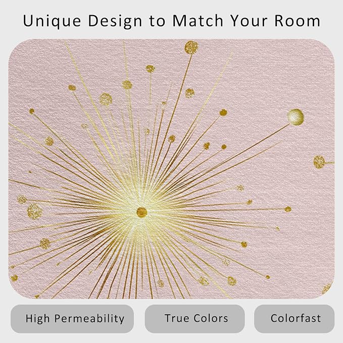 Starburst Rug Large 7x10 Mid Century Modern Retro Star Pattern Area Rugs for Living Room, Bedroom, Starburst Home Decor Accessories Indoor Carpet, Non Slip & Machine Washable