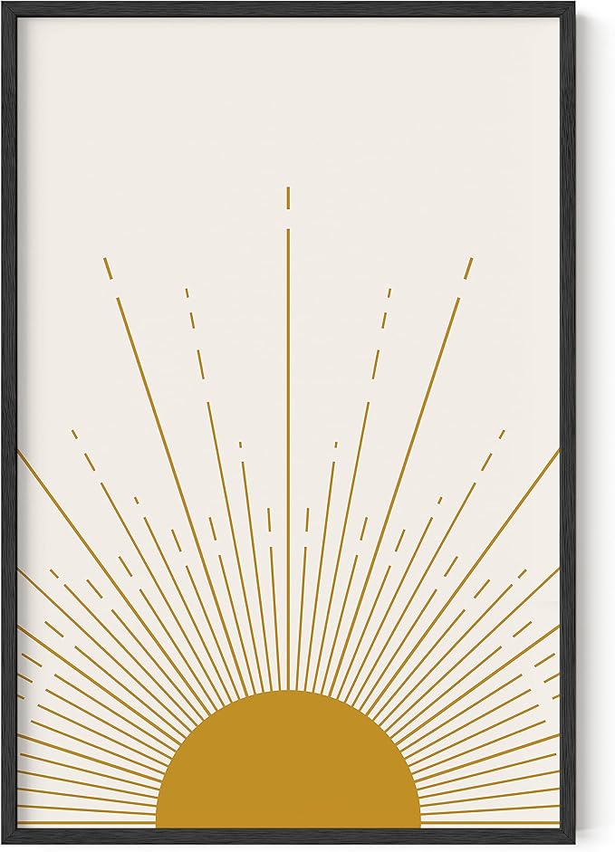 HAUS AND HUES Minimalist Art Poster - Modern Mid Century Wall Art, Boho Abstract Zen Art for Bedroom, Living Room, Office, Neutral Wall Decor, Unframed 24x36