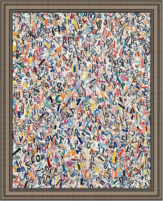 Vintage Framed Colorful Abstract Wall Art Banksy Painting Artwork Graffiti Canvas Print Poster Pictures for Bedroom Living Room Bahtroom Home Office Decor