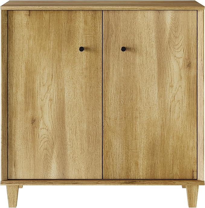 Sideboards Buffet Cabinet 2 in 1 Wide Credenza Buffet Table with Adjustable Shelf, Modern Kitchen Accent Cabinet with Storage Compartments for Dining Room Living Room, Hallway, Oak Brown