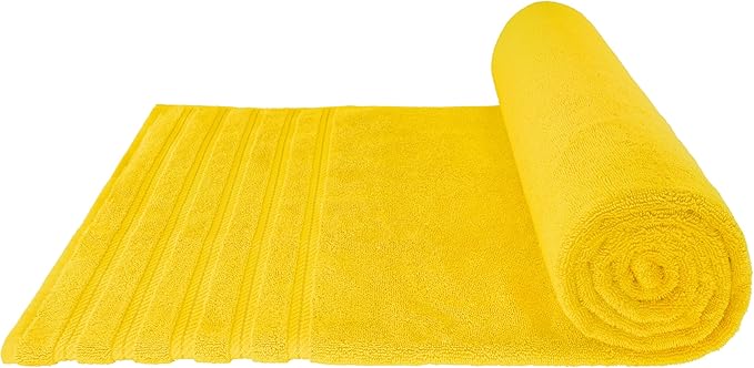 American Soft Linen 35x70 Jumbo Large Bath Towels, 600 GSM 100% Cotton Turkish Bath Sheet, Oversized Luxury Bath Towels for Bathroom Beach and Pool, Yellow