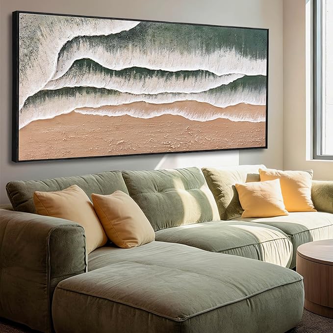 SOUGUAN Line Canvas Wall Art Beach Decorative Pictures Contemporary Poster 29"x58" Large Painting for Living Room Artwork for Bedroom