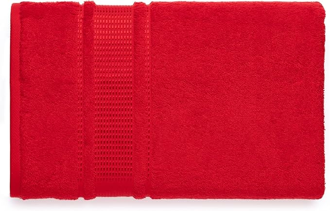 Melissa Linen, 8 Piece Towel Set, 2 Bath Towel 2 Hand Towel 4 Fingertip Red Towels, 100% Turkish Cotton Towels for Bathroom and Kitchen, Absorbent, Quick Dry, Durable and Soft Shower Towel