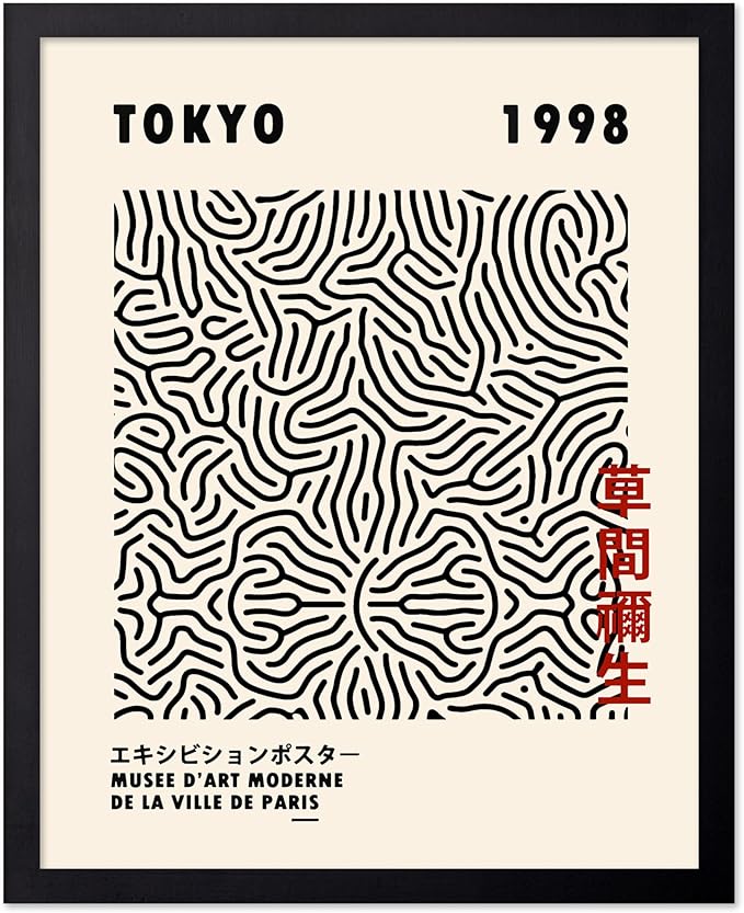 Poster Master Vintage Poster - Retro Black Lines Print - Tokyo & Japanese Abstract Art - Gift for Men & Women - Pop Art Decor for Office or Living Room - 11x14 UNFRAMED Wall Art