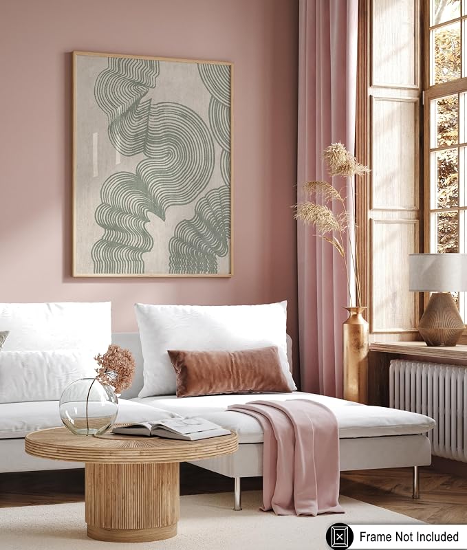 Poster Master Line Drawing Poster – Curved Lines Print – Geometric Art – Sketch Design – Mid-Century Modern Motif – Minimal Style – Great Bedroom or Living Room Decor – 24x32 UNFRAMED wall decor