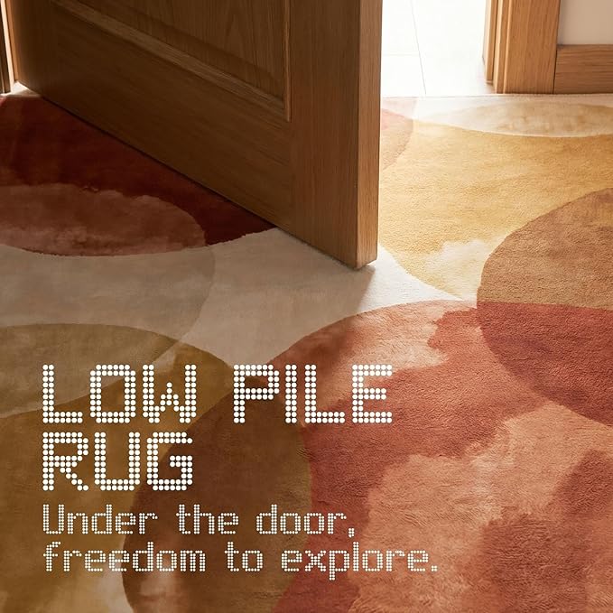 GraceSway 8x10 Area Rug, Modern Abstract Watercolor Rug in Rust Orange and Mustard Yellow, Faux Cashmere Ultra Soft Short Pile, Machine Washable, Non-Slip, for Living Room, Bedroom