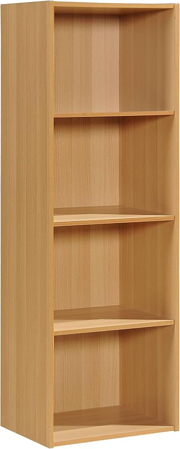 Hodedah 4-Shelf Bookcase in Beech