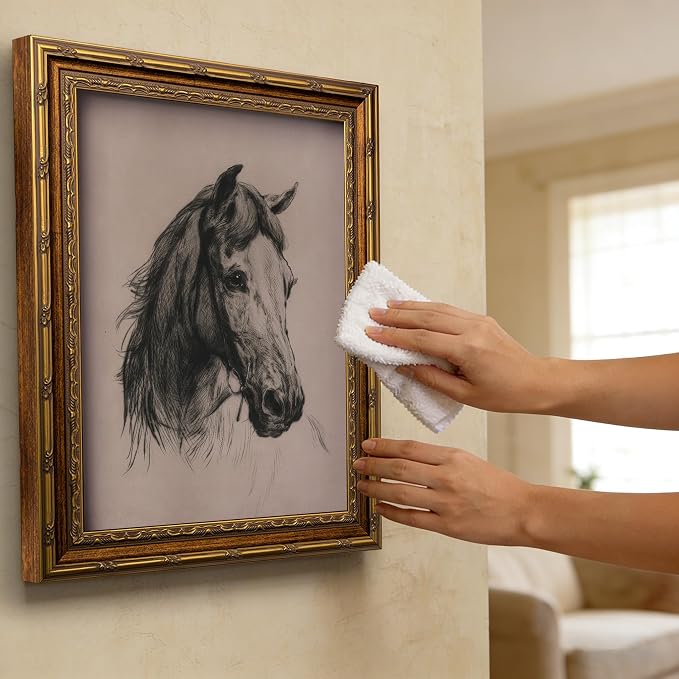 Vintage Gold Framed Horse Sketch Canvas Wall Art Retro Horse Wall Decor Vintage Farmhouse Animals Sketch Print Artwork Retro Rustic painting Picture for Farmhouse Bedroom Living Room 16X24in