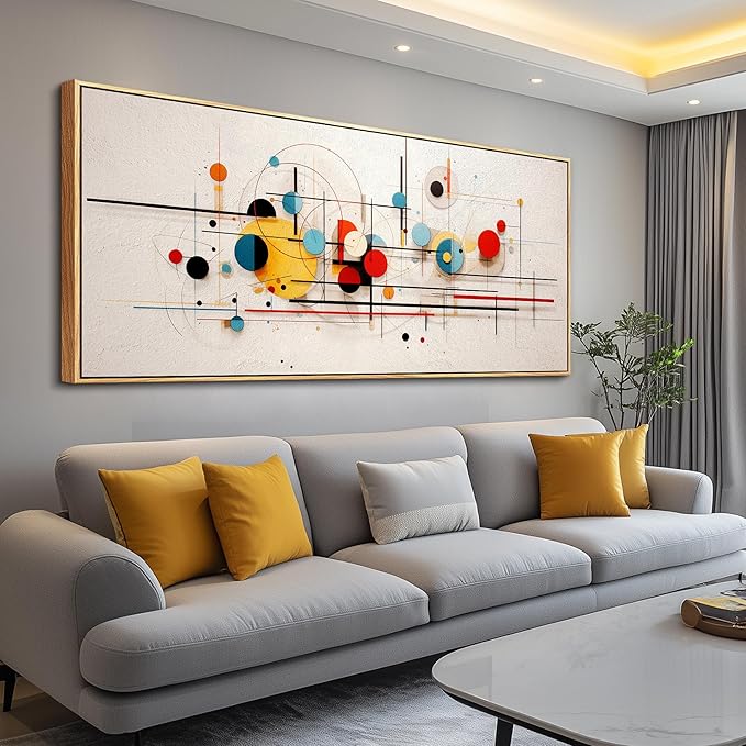 hyidecorart Large Framed Wall Art For Living Room Abstract Wall Decor Bedroom Artwork For Office Inspiration Colorful Bedroom Pictures Canvas Prints Wall Painting Hanging Modern Home Decor 72" x 32"