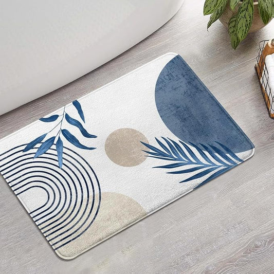 Bathroom Rugs Non-Slip Boho Bath Mat, Small Cute Bath Mat Soft Washable Bathmat Shower Rug for Bathtub Boho Decor