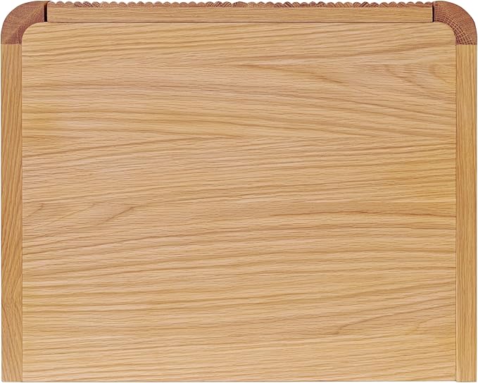 Poly & Bark Toledo 22” Nightstand – Solid and Veneered American White Oak Construction with Ribbed Drawer Fronts and Soft‑Close Drawers – Textural Modern Bedside Table for Stylish Bedrooms