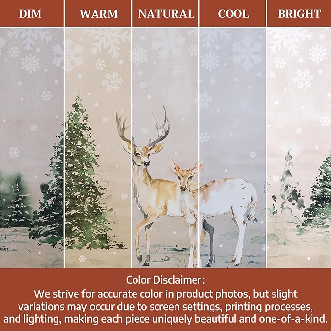 Maison d' Hermine Table Cloth Square Table 100% Cotton 54 x 54 Inches Fall Tablecloth Reusable Everyday Use for Thanksgiving Christmas Decorations Dining Farmhouse Party (Deer in The Woods)