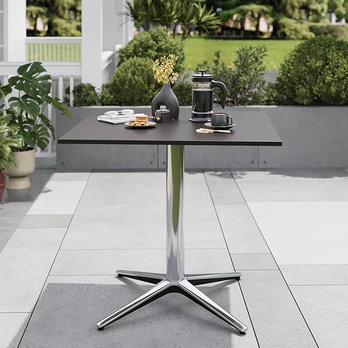 Sophia & William 31" Patio Bistro Table,Outdoor Coffee Table Square Outdoor Small Table Modern Style for Porch Pool Balcony Deck Bronze