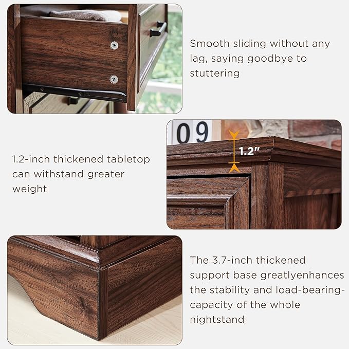 ACCOHOHO Farmhouse 5 Drawers Dresser Chests for Bedroom,46" Tall Wood Rustic Chest of Drawers with Wide Metal Handle,Natural Texture,Drawer Organizer for Bedroom,Living Room,Hallway and Entryway,Brown