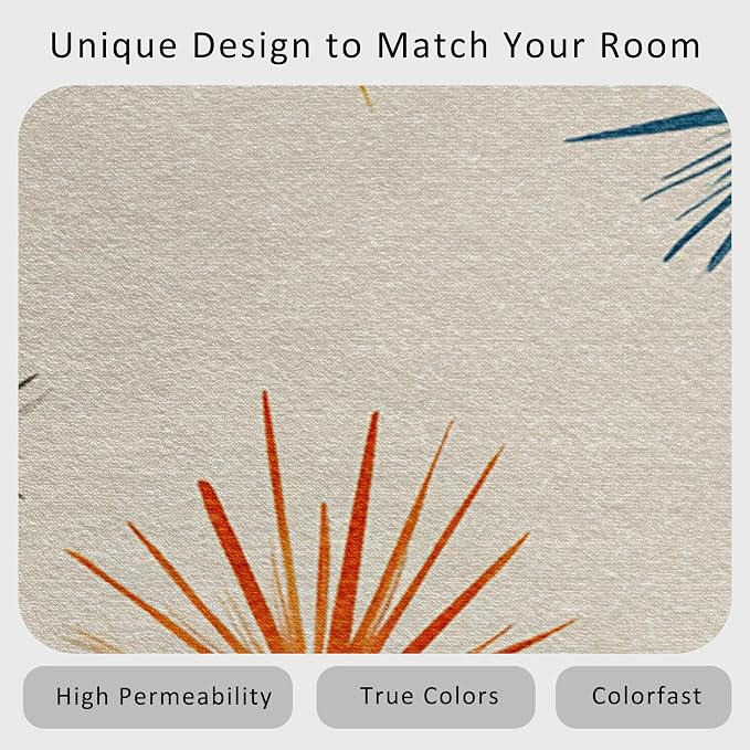 Mid Century Modern Rug 5x8 Starburst Atomic Retro 60s 70s Pattern Area Rugs for Living Room, Bedroom, Mid Century Modern Home Decor Accessories Indoor Carpet, Non Slip & Machine Washable