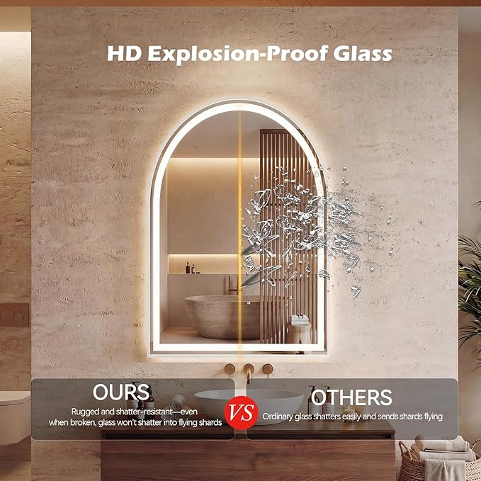 NEWBULIG Wall Mirror, Bathroom Mirror for Over Sink, Matte Metal Framed Vanity Mirror, Wall Decor for Bedroom, Tempered Glass