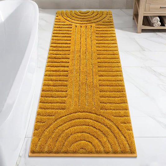 SHACOS Super Soft Bathroom Runner Rugs 24"x60" Non Slip Boho Bathroom Mats Microfiber Absorbent Carpet for Bath Room Machine Washable Shaggy Bath Rugs for Shower Bathtub Home Decor, 2'x5'