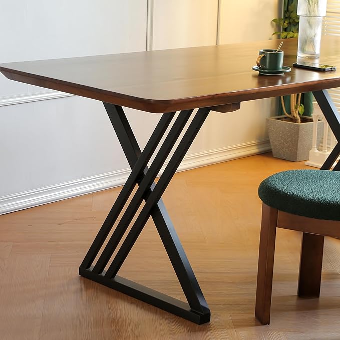 Metal Table Legs, Triangle Shape Industrial/Modern Heavy Duty Dining Table Legs Set of 2 (28.3'H 23.6'W)