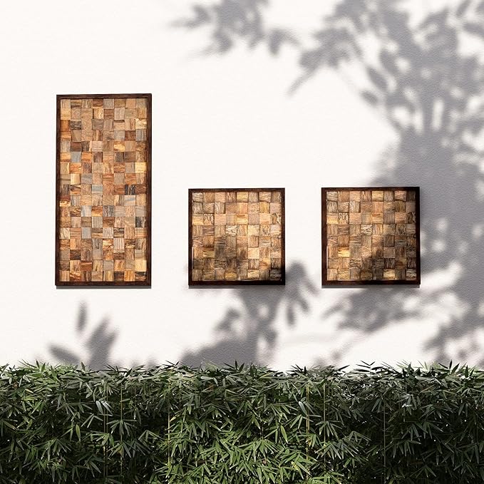 CONSDAN Wood Wall Decor | USA Grown Hardwood, Rustic Wooden Wall Art, Home Decorations for Living Room and Bedroom Aesthetic, Framed and Ready to Hang, Rustic, 36" x 18"