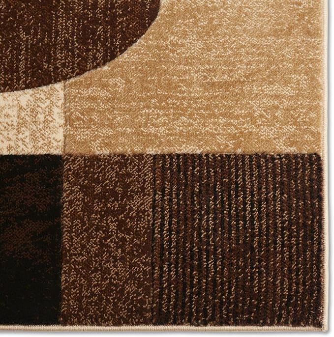 Home Dynamix Tribeca Jasmine Modern Runner Rug, Abstract Brown/Beige 1'9"x7'2"