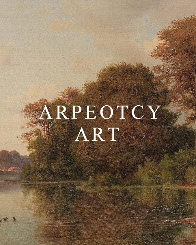ARPEOTCY Vintage Framed Canvas Wall Art, Fall Living Room Autumn Scenery Pictures Wall Decor, Prints Art, Kitchen Landscape Paintings Farmhouse Retro Country Pictures, 9x11 Inch