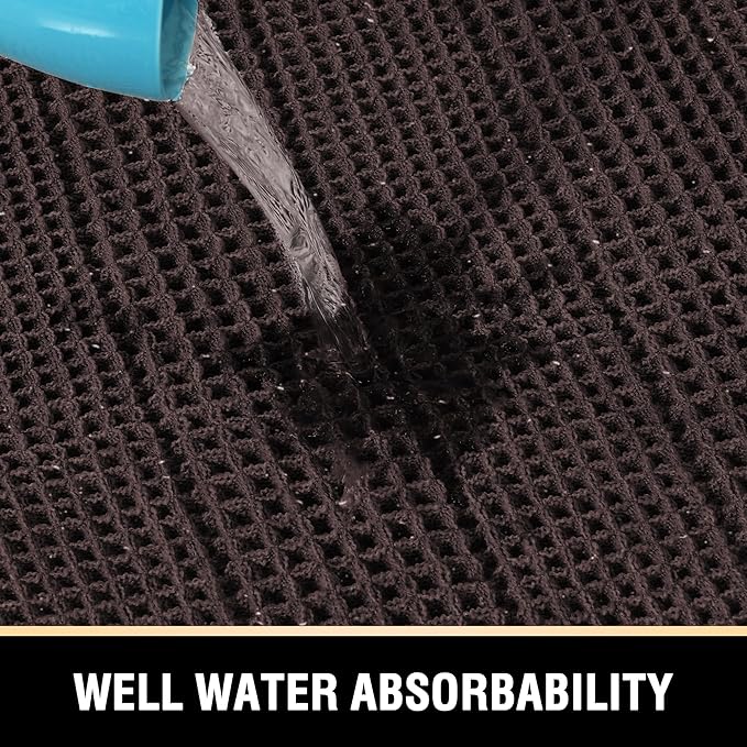 H.VERSAILTEX Upgraded Waffle Runner Rug Super Absorbent Non Slip Bath Rugs for Beside Tub, 24" x 72", Chocolate