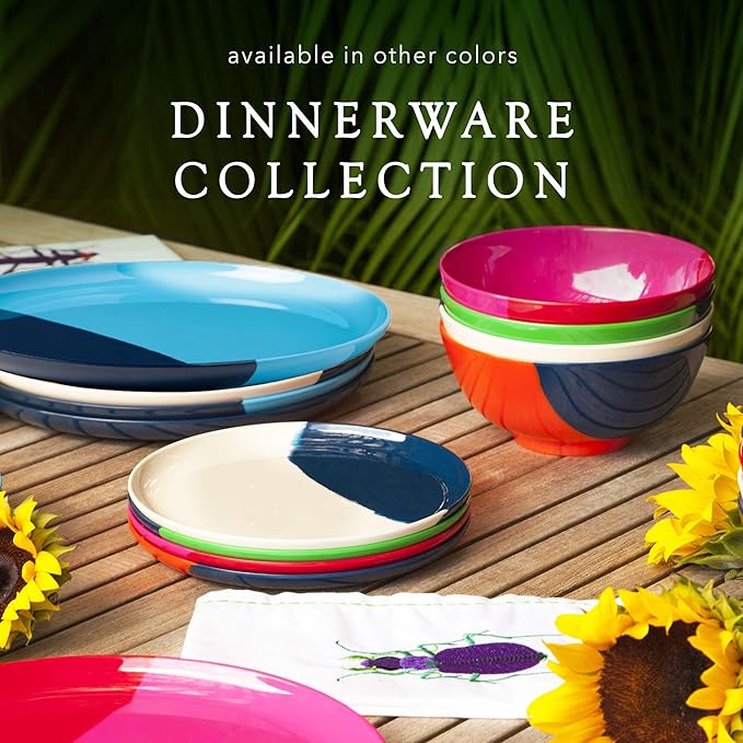 Melamine Serving Tray with Handles, Chip and Break-Resistant, Durable and Kid-Friendly Food Tray for Indoor and Outdoor, Dishwasher Safe, Cobalt/Navy - Thomas Fuchs Creative