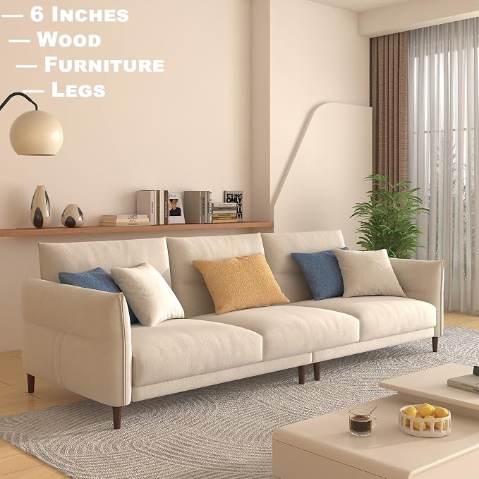 6 Inch Wood Furniture Legs Set of 4 - Heavy Duty Solid Wooden Couche Sofa Feet Replacement for Furniture,Cabinet,Ottoman,Bench,Table - Wooden Furniture Risers Foot - Walnut Finish