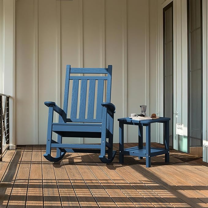 SERWALL Adirondack Table Set of 6, Outdoor Side Table- Blue
