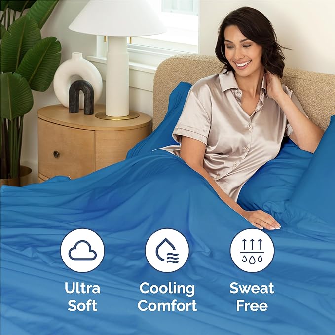 King Size 4 Piece Sheet Set - Comfy Breathable & Cooling Sheets - Hotel Luxury Bed Sheets for Women and Men - Deep Pockets, Easy-Fit, Soft and Wrinkle Free Sheets - Royal Blue Oeko-Tex Bed Sheet Set