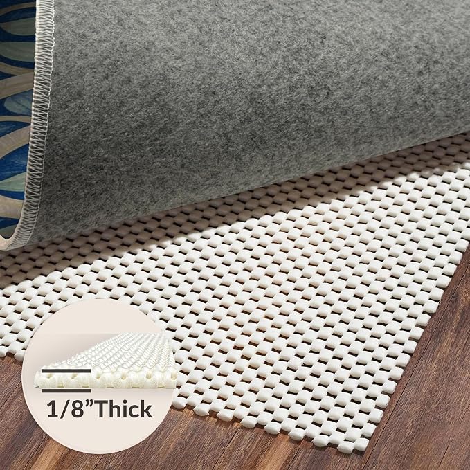 Flatwoven High Traffic Area Rug 6x9, Mid Century Modern Geometric Rug Retro Style, Non Slip, Stain Resistant, Washable Area Rugs for Living Room, Bedroom (Orange, 6x9)