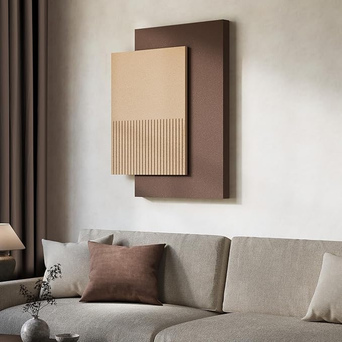 Cuspin Large 3D Textured Neutral Wall Art for Living Room, Modern Minimalist Paintings Artwork for Walls, Beige Brown Pictures Wall Decor for Bedroom Dining Room Hallway Office