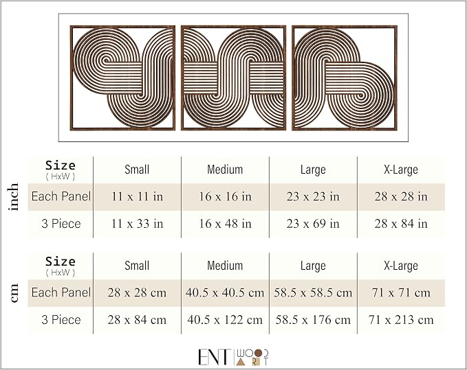 Extra Large Wooden Wall Art, Endless Flow Wood Wall Decor for Mid Century Modern Interiors, Abstract Geometric Wall Hanging, Home Gifts for Living Room and Bedroom