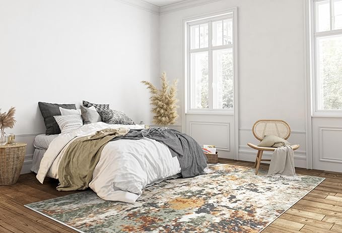 Keen Home Design Area Rugs - 12x15 Non-Shedding, Abstract Rugs for Kitchen, Living Room, Bedroom, Dining Room, Entryway - Size: 12' x 15', Multi