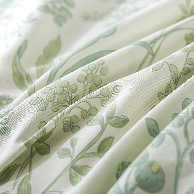 HoneiLife King Size Duvet Cover - 100% Cotton Comforter Cover, Floral Duvet Cover Sets with Zipper Closure & Corner Ties, 3-PC Wildflower Bedlinen Sets