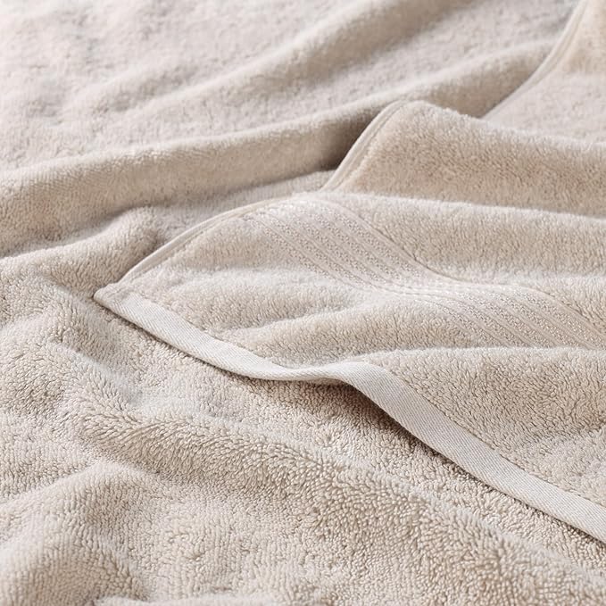 Superior Egyptian Cotton 6-Piece Towel Set, Assorted Towels for Home Bathroom, Master, Guest Bath, Decor Essentials, Includes 2 Bath, 2 Hand, 2 Face Towels/Washcloths, Quick Dry, Absorbent, Stone