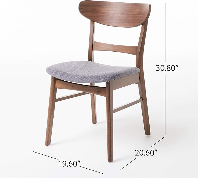 Merax 5-Piece Retro Dining Set - 48" Round Cross-Leg Table & 4 Upholstered Chairs, Mid-Century Modern Kitchen Set with Rubberwood Frame for Kitchen Dining Room, Cappuccino+Walnut