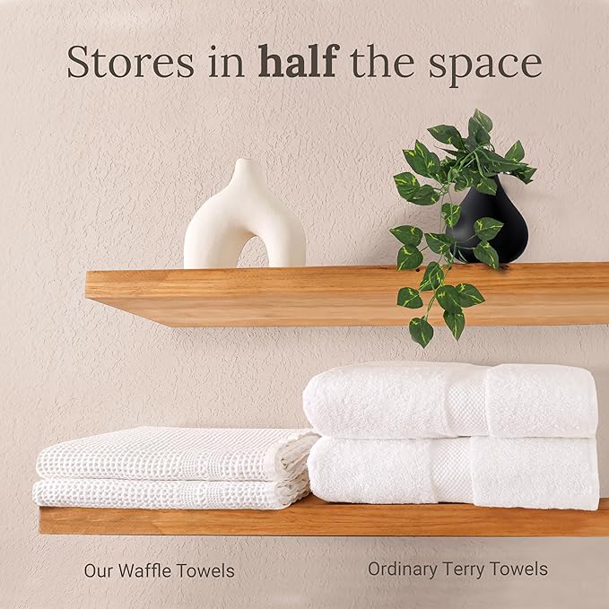GILDEN TREE Waffle Bath Sheet Large Bath Towels Quick Dry Thin Body Towels, 40x80 Oversized Bath Towels for Adults, 2 Pack Bath Sheet Set, Classic Style (Seafoam)