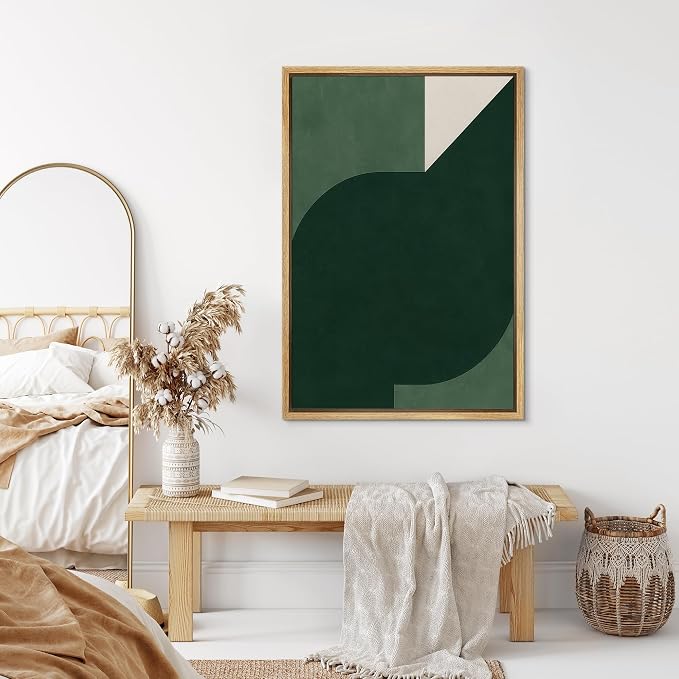 SIGNLEADER Framed Canvas Print Wall Art Elegant Purple Curve Balance Modern Abstract Illustration Modern Art Decorative Zen for Living Room, Bedroom, Office - 24"x36" NATURAL