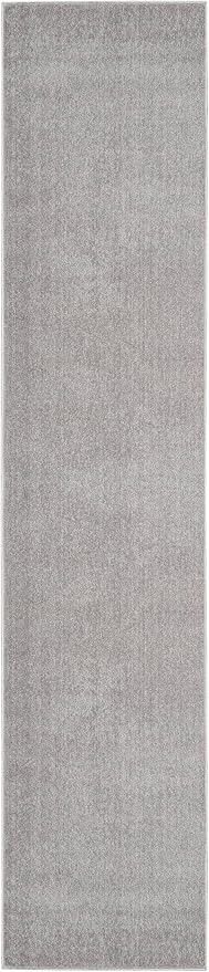 Nourison Home Nourison Essentials Silver Grey 2'2" x 18' Area Rug - Easy Clean, Non Shedding, Bed Room, Living Room, Dining Room, Kitchen (18' Runner)
