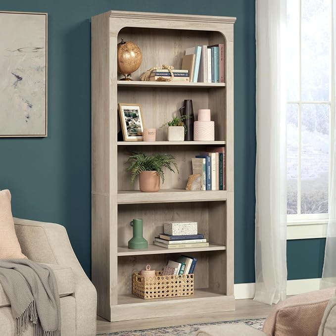 Sauder Select 5-Shelf Bookcase, Chalked Chestnut Finish