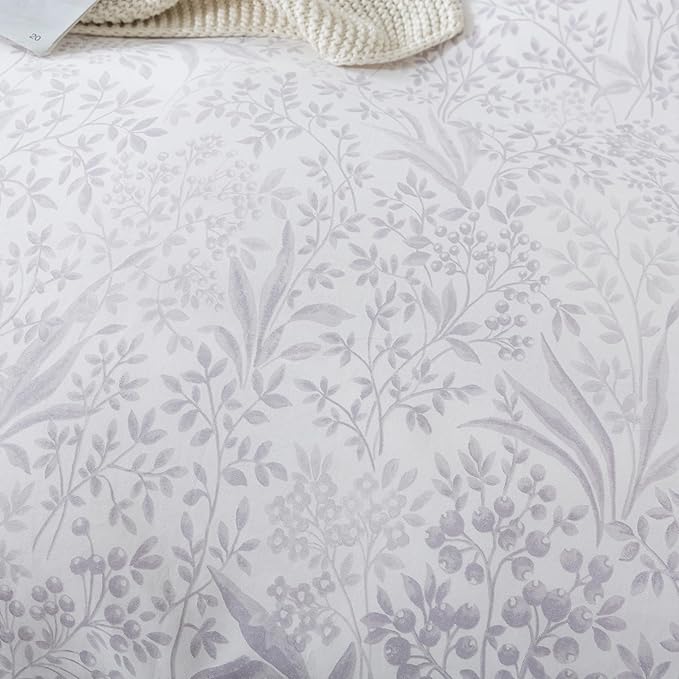 HoneiLife King Size Duvet Cover - Cotton Comforter Cover, Soft & Breathable Floral Bedding Duvet Cover Sets with Zipper Closure & Corner Ties, 3-PC Wildflower Comforter Cover Sets, Plain Life
