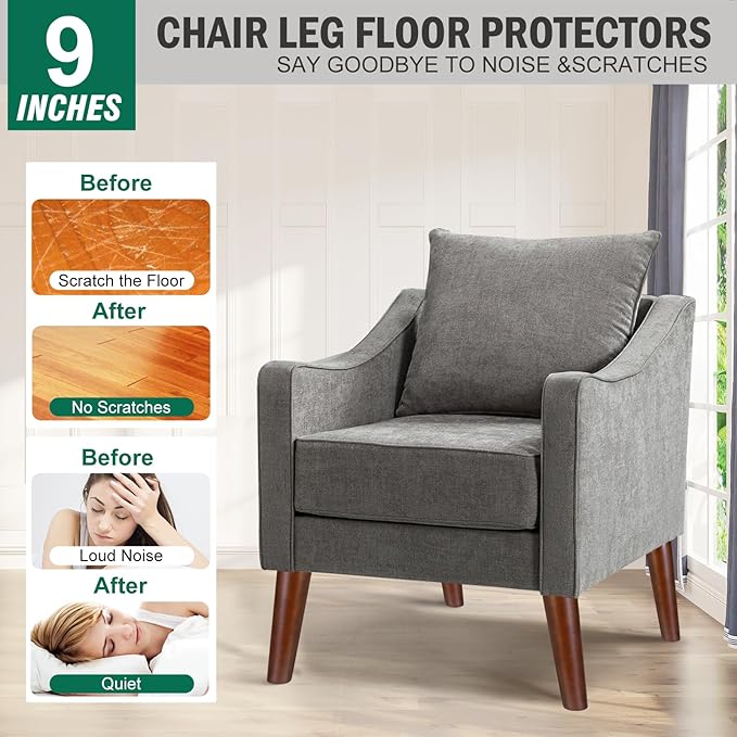 FoDau770 Brown Rubber Wood Furniture Legs 10 Inches, Slant Tapered Wood Feet Mid Century Sofa Legs Set of 4, 5/16" UNC Furniture Feet Replacement Parts for Cabinet Couch Dresser Chair Ottoman Table