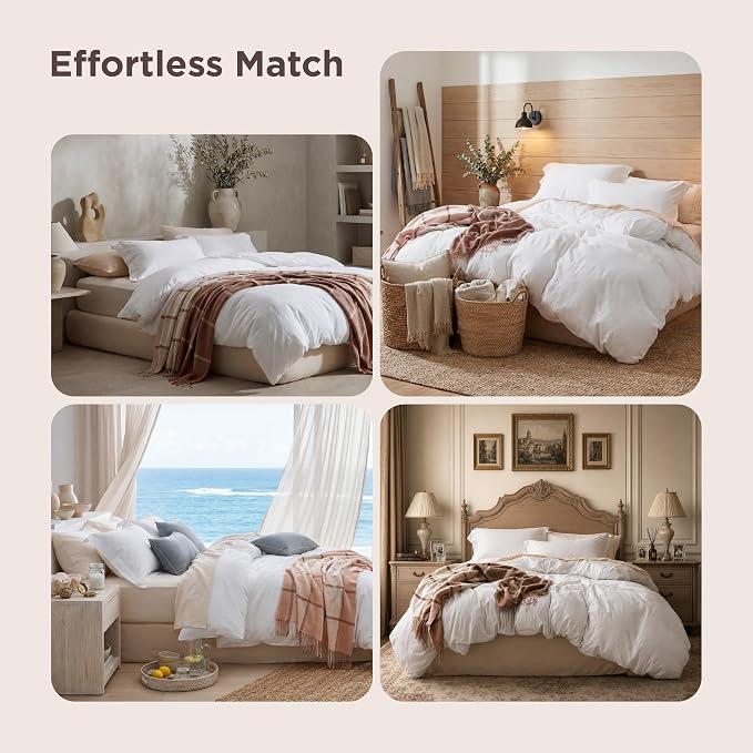 Bedsure White Super Queen Duvet Cover - 3 Pieces Prewashed Cotton-Like Extra Soft Bedding Set, Includes 1 Duvet Cover 98x90 Inches with Zipper Closure & 2 Pillow Shams, Comforter Not Included