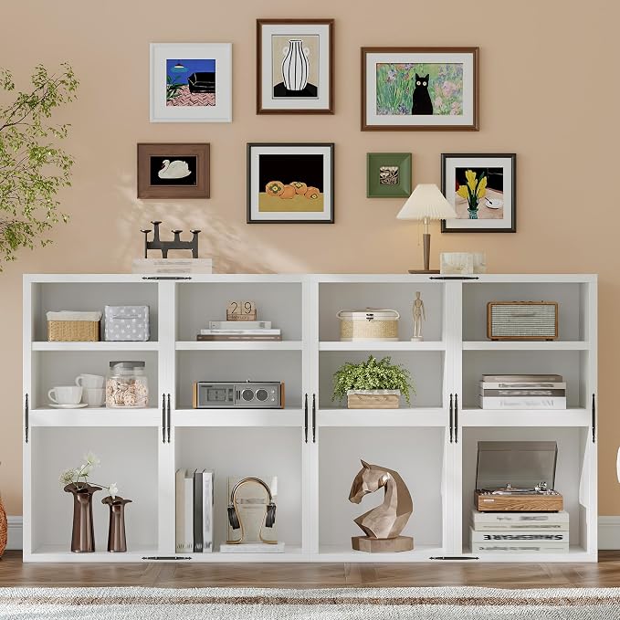 Homkdom 2 Cube Storage Organizer with 2 Removable Open Shelves, DIY Bookcase with Anti-Tip Design, Stackable Cube Shelf for Bedroom, Office, Dorm, White