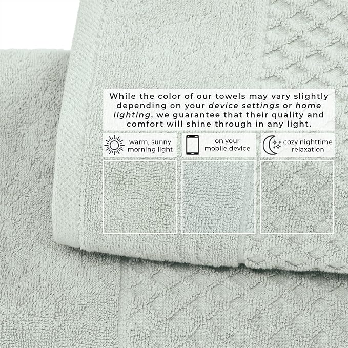 Great Bay Home Bath Towels - 100% Cotton 4 Pack 54x27 Bath Towel Set - Absorbent, Durable, Quick-Dry Towels for Bathroom (Pastel Blue)